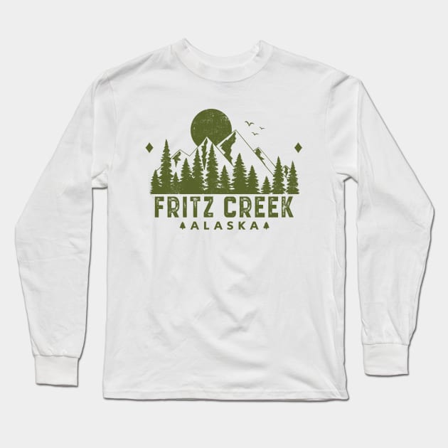 Fritz Creek Alaska Mountain Souvenir Long Sleeve T-Shirt by HomeSpirit